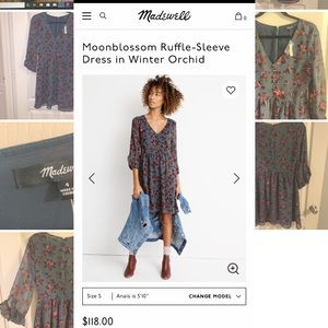 Madewell dress with 3/4 sleeves